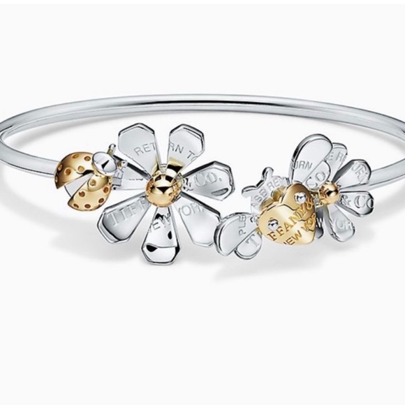 Tiffany & Co. Jewelry - Tiffany And Co. 18K Yellow Gold & 925 Silver Love Bug Bangle bracelet